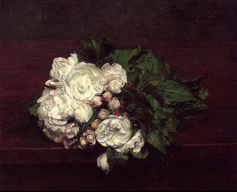 Henri Fantin-Latour Flowers White Roses